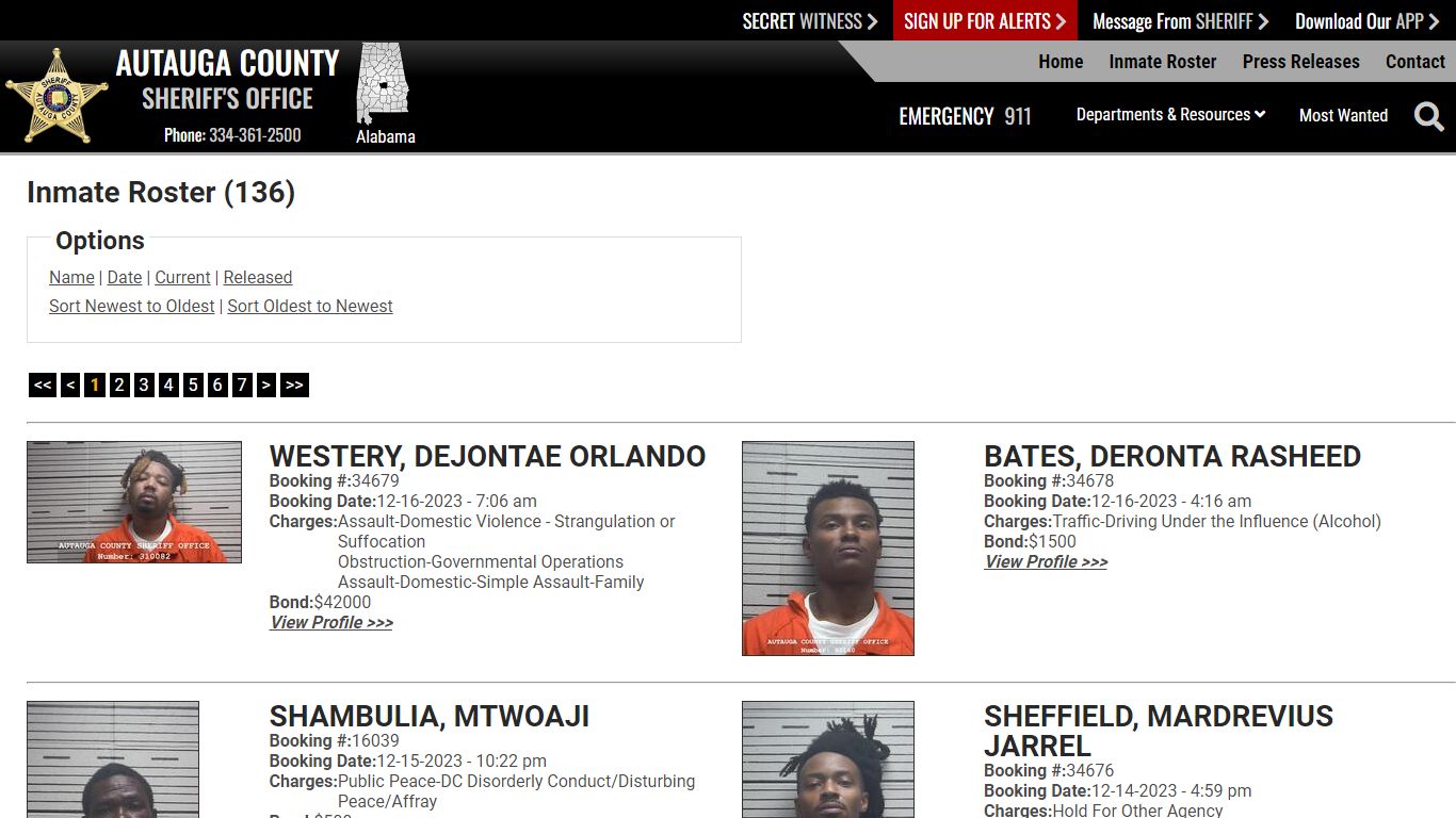 Inmate Roster - Current Inmates Booking Date Descending - Autauga ...